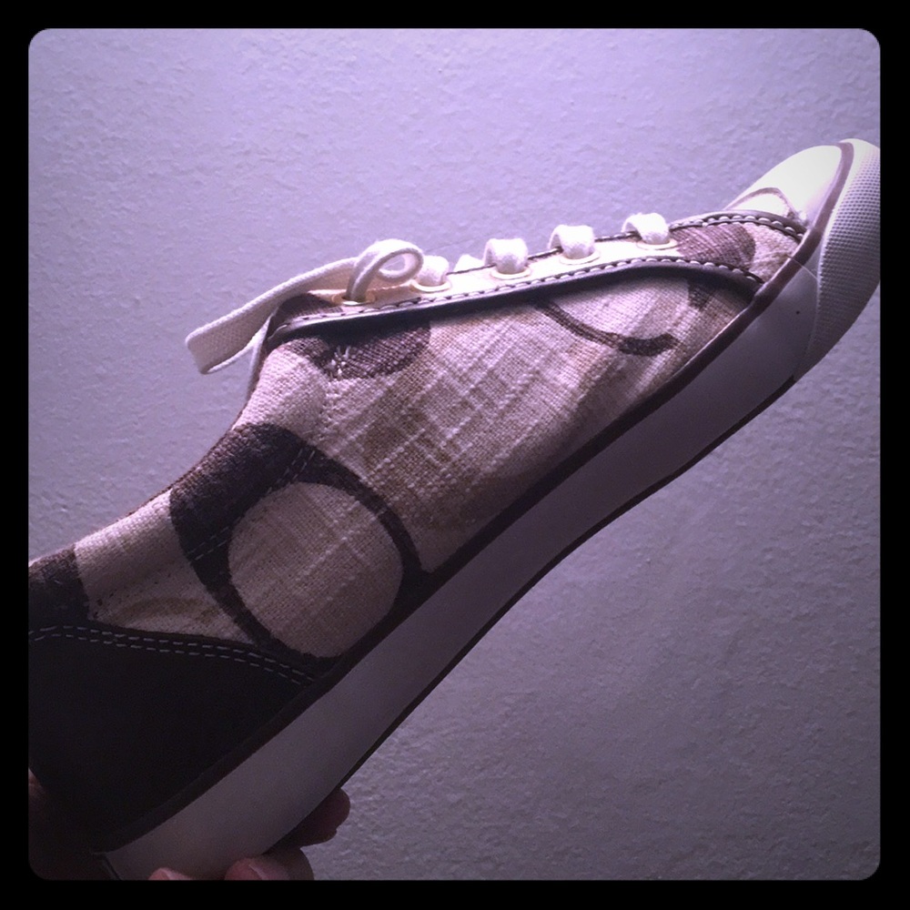 Coach chocolate multi sneakers